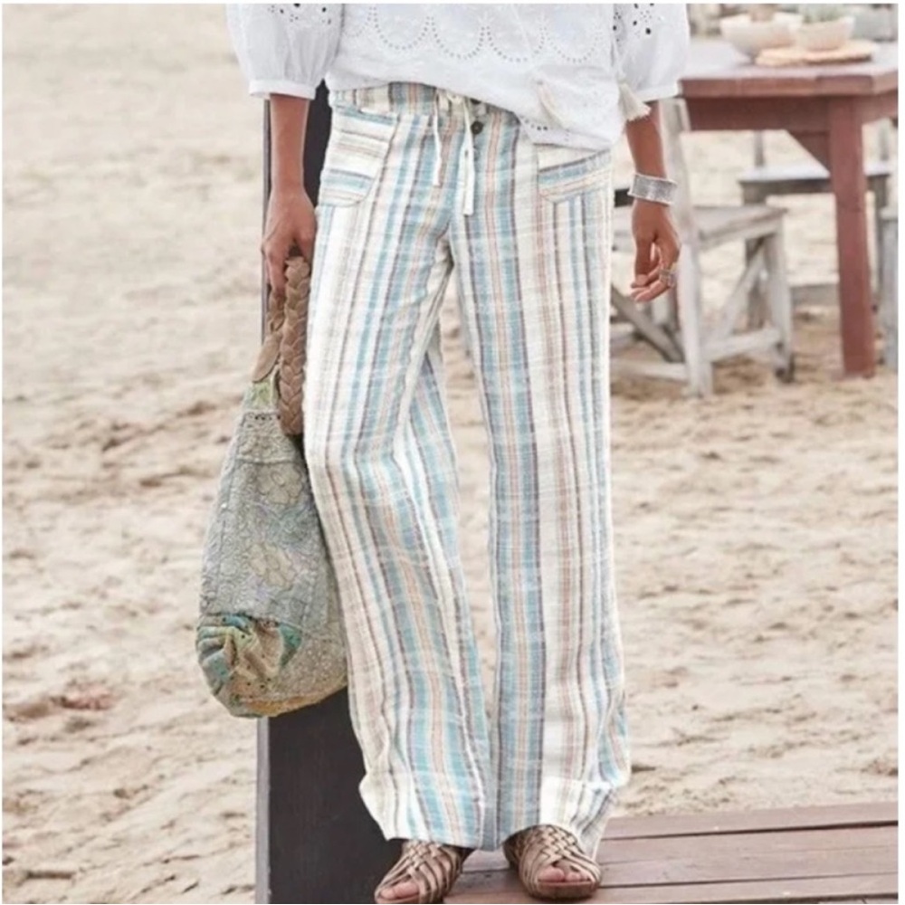 Sundance Gigi Stripe Gauzy Beach Drawstring Pant Size M